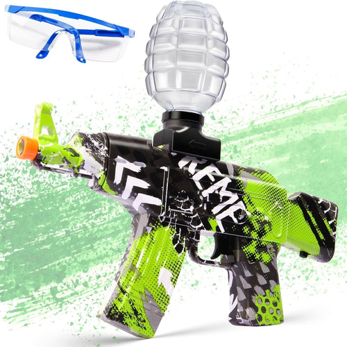 Electric Gel Ball Blaster, AKM-47 Gel Ball Blaster Automatic, for Outdoor Activities - Shooting Team Game, Green
